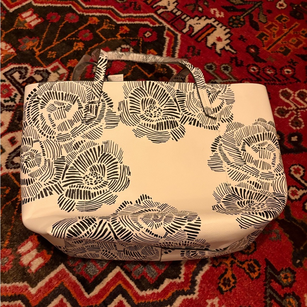 Indigo Floral Patterned Tote Bag - NWT